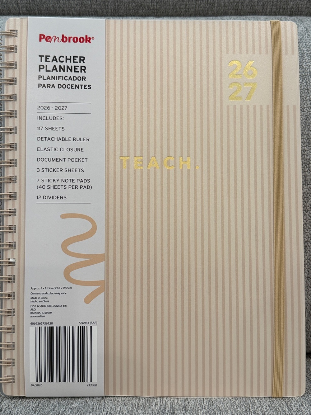 Penbrook Teacher Planner 2026-2027 - stripes